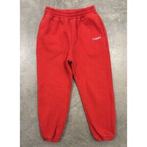 Comfrt Sweatpants Unisex Size L Red Heavyweight Joggers Minimalist Logo